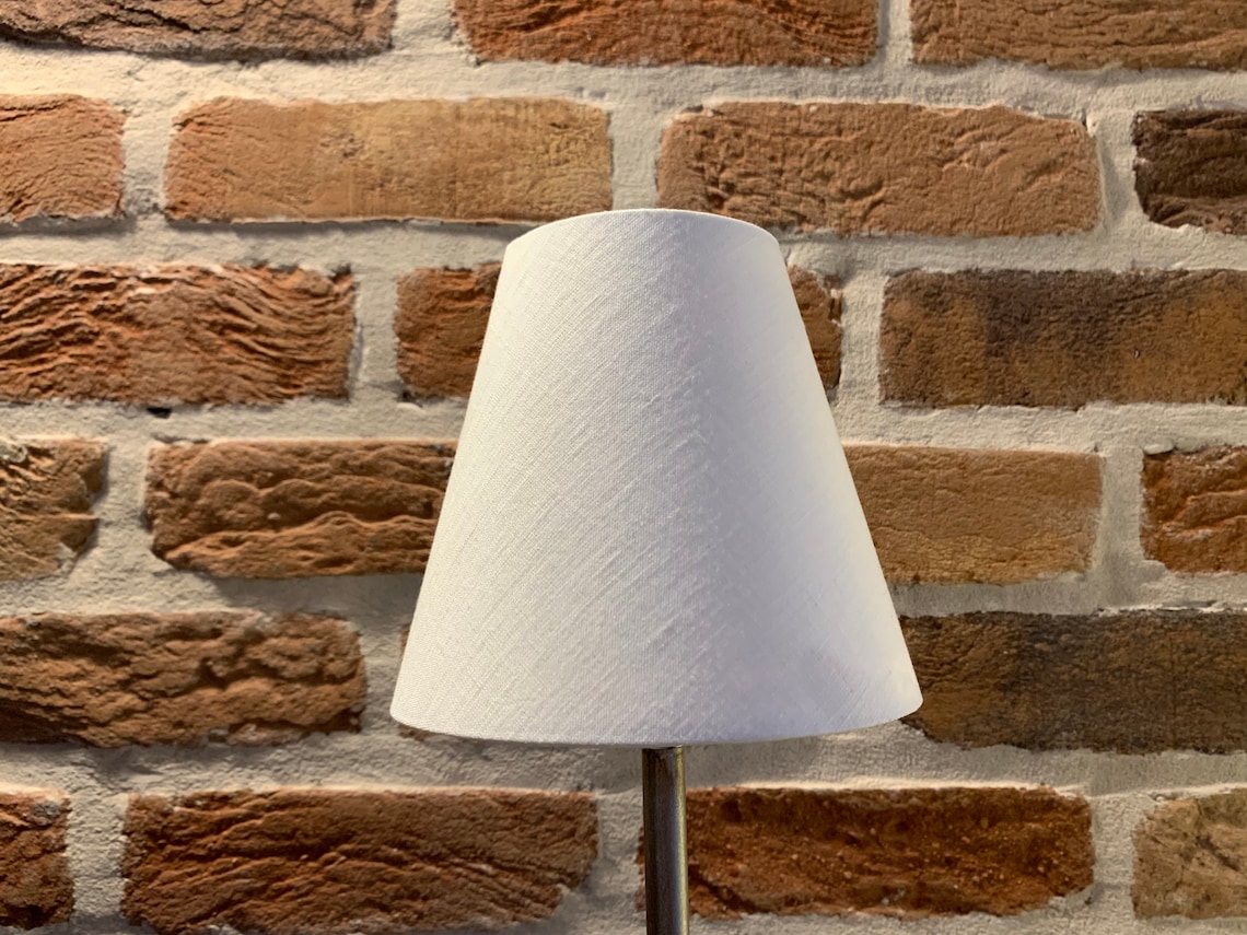White Linen Candle Clip Lampshades Etsy UK