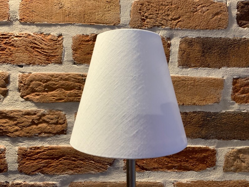 White Linen Candle Clip Lampshades Etsy UK