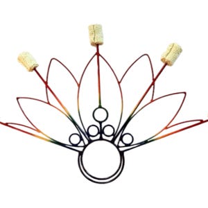 Pair of Peacock Fire fans