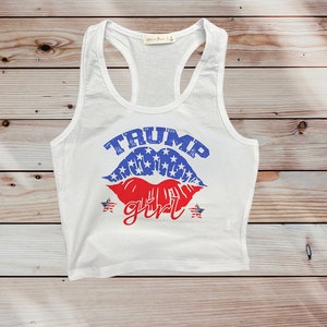 Trump Girl White Crop Top