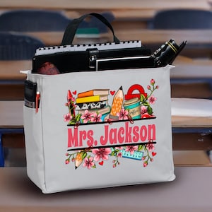 Sac pour professeur avec prénom personnalisé, cadeau de fin d'école pour éducateurs, bandoulière, sac messager