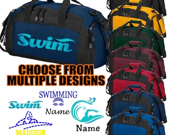 Personalized Swim Duffel Bag with Shoe Compartment | Custom Swimming Gym Bag | Swim Team Bags | Swimmer Gift