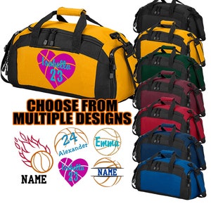 Personalized Sports Basketball Duffel Bags Boys, Custom Name Sport Players  Fitness Duffle Gym Bag Travel Weekender Lightweight Bags, Orange