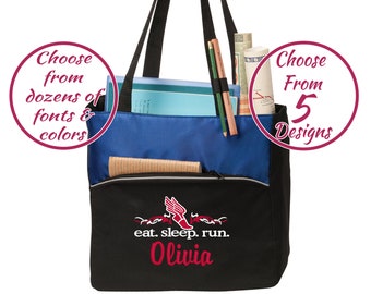 Large Race Bib Tote Bag; Great Gift for Runners Personalized Bag; With Zipper; Great Travel Bag; Sports Bag; Overnight Bag