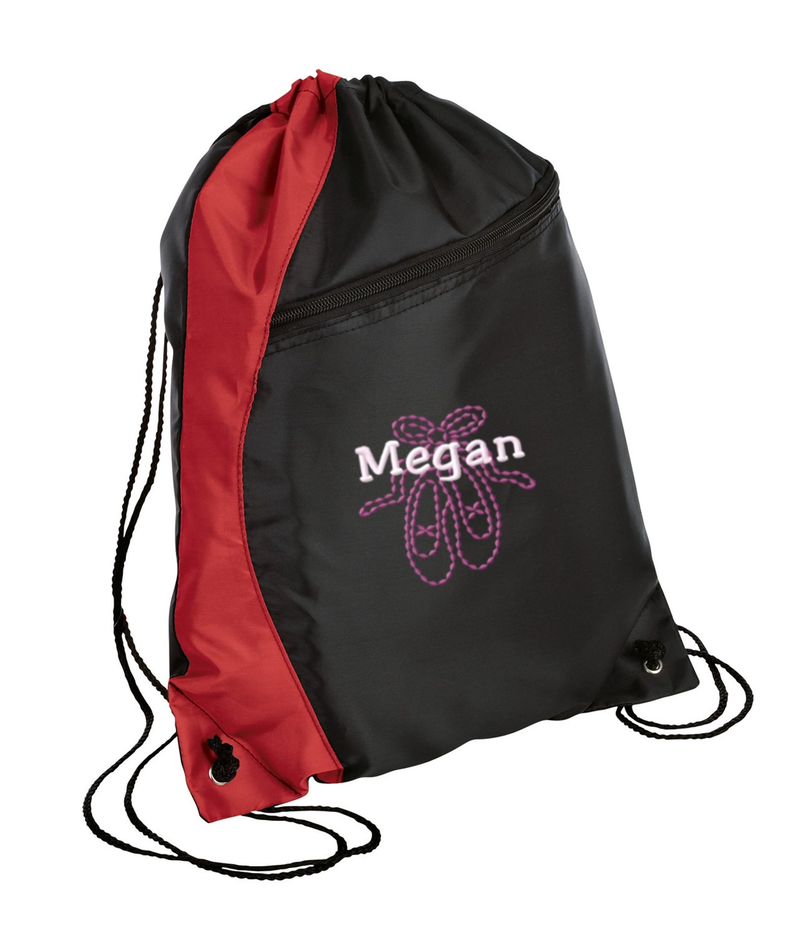 personalized ballet shoes drawstring colorblock cinch pack sackpack with free personalization & free shipping bg80