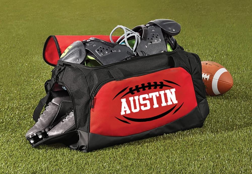 Custom Football Duffle Bag | Personalized Sports Gym Gear, Team Gifts & Travel Bag for Athletes
