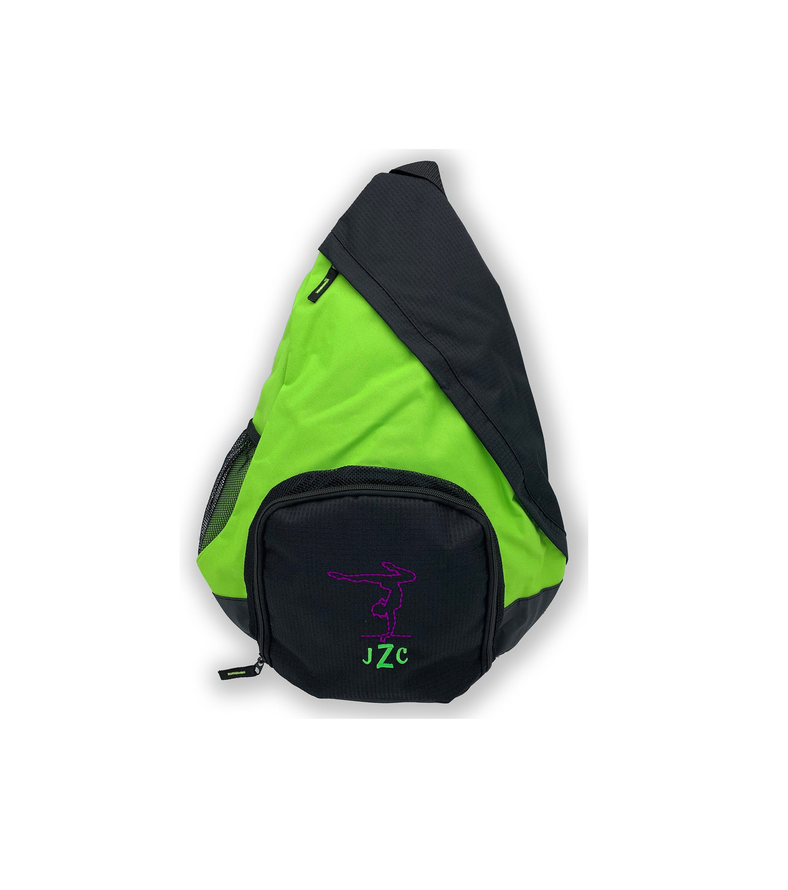 Personalized Cross Bats Gym Bag Lime Shock//Black all about me company Large Active Duffel Bag