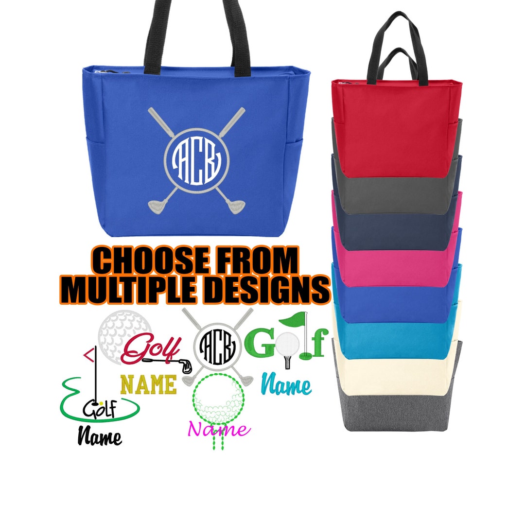 Personalized Golf Tote Bag With Zipper Custom Golfing Shoulder Bag