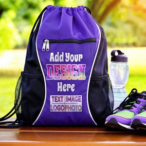 Personalized Drawstring Cinch Bag Gym Sack Backpack with Name Custom Sports Bag for Kids & Adults - Perfect Gift!
