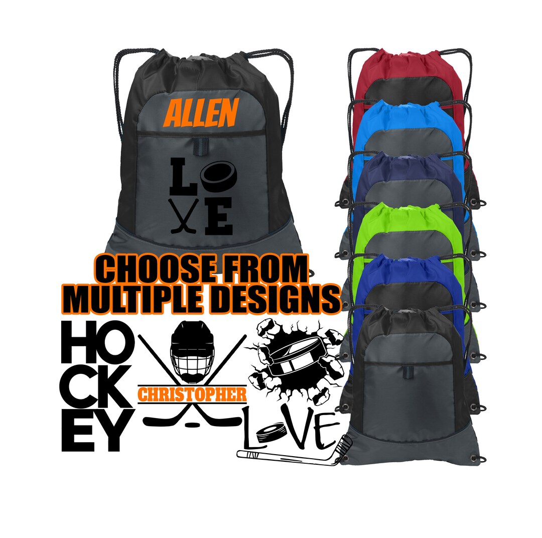Field Hockey Drawstring Backpack – Sports Team Gift, Inspirational Quote, Waterproof, 13.3x15.7 Inches - View #7