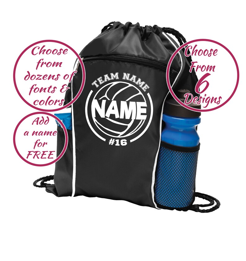 Personalized Volleyball Cinch Bag Drawstring Cinch Backpack Etsy