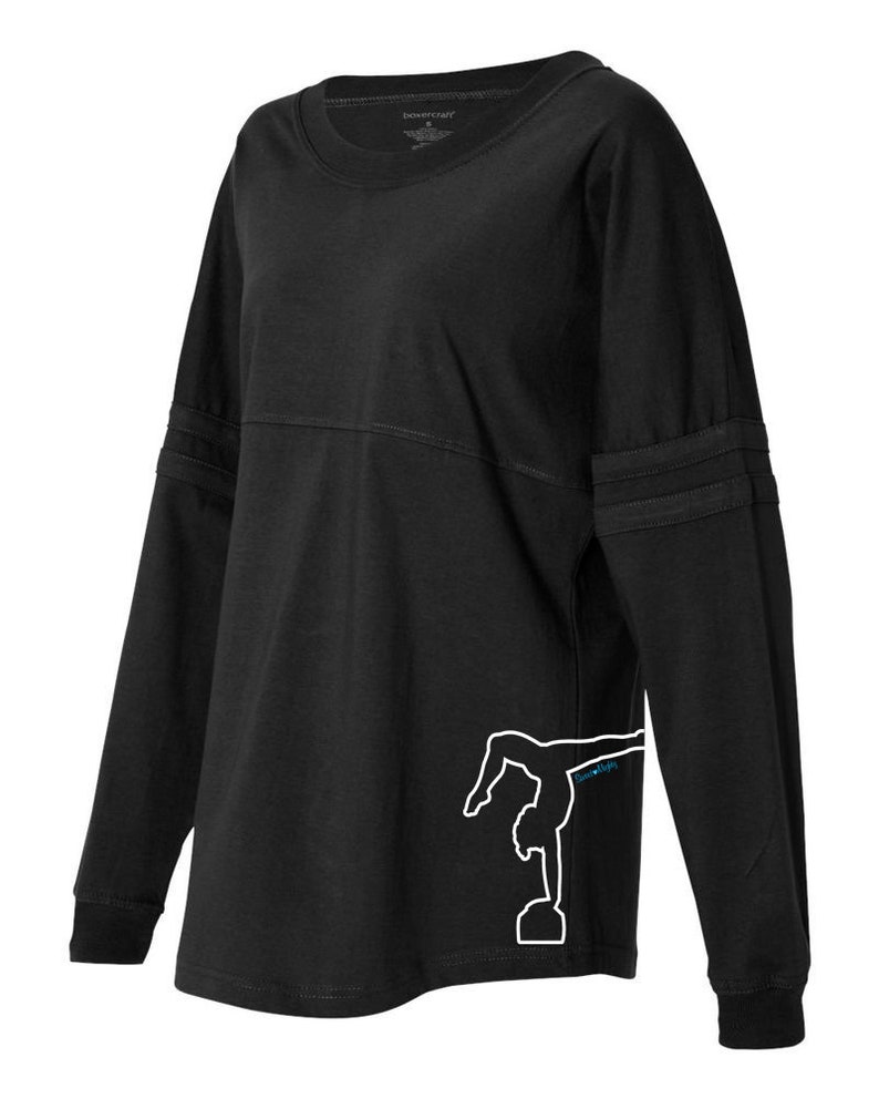 Gymnastics Long Sleeve Shirt Gymnast Pom Pom Jersey Gift for Gymnasts Black