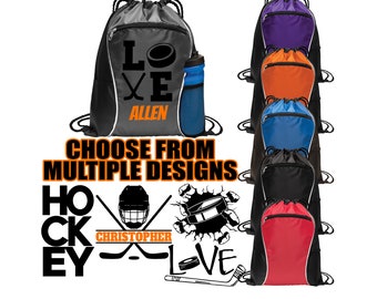 Personalized Hockey Drawstring Cinch Bag