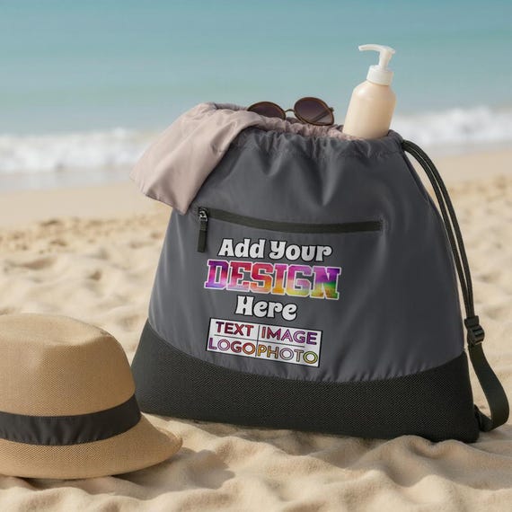 Custom Logo Cotton Drawstring Bag: School Event Backpack (14x16 Or 16x20 Inches - View #10