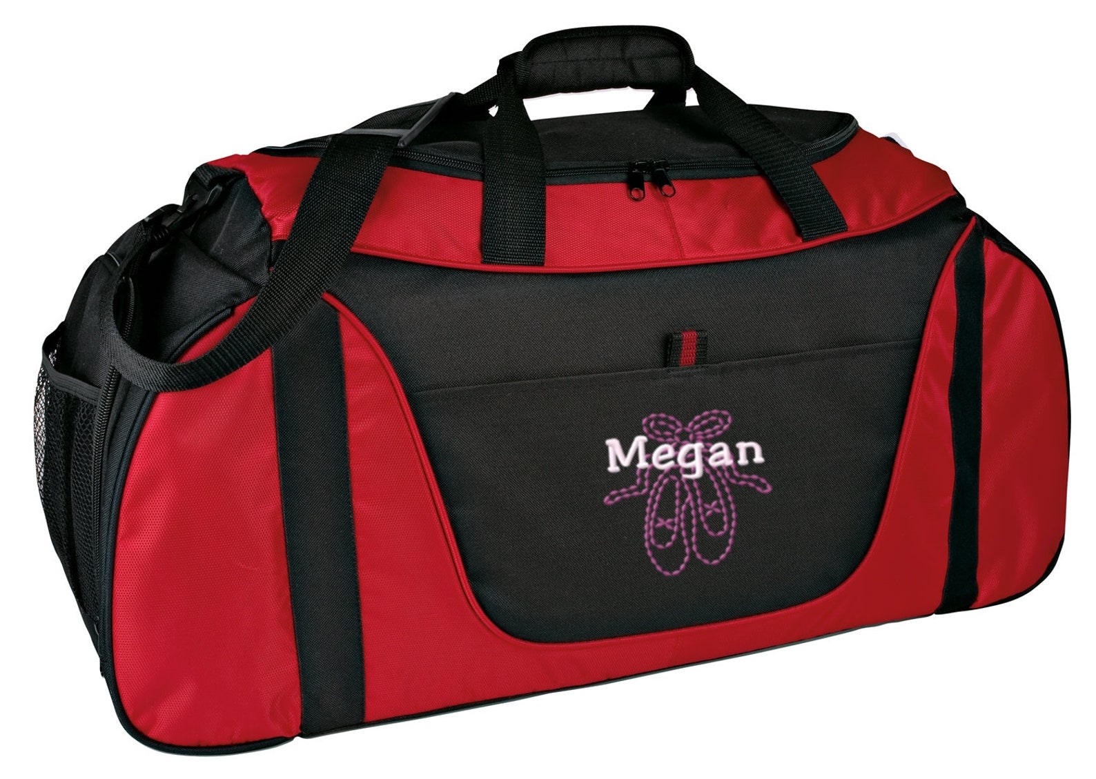 personalized ballet shoes medium two-tone gym duffel bag with free personalization & free shipping bg1050