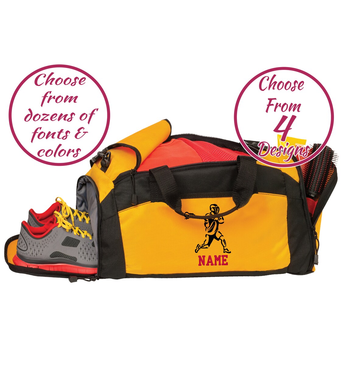 Personalized Lacrosse Duffel Bag With Shoe Compartment Etsy