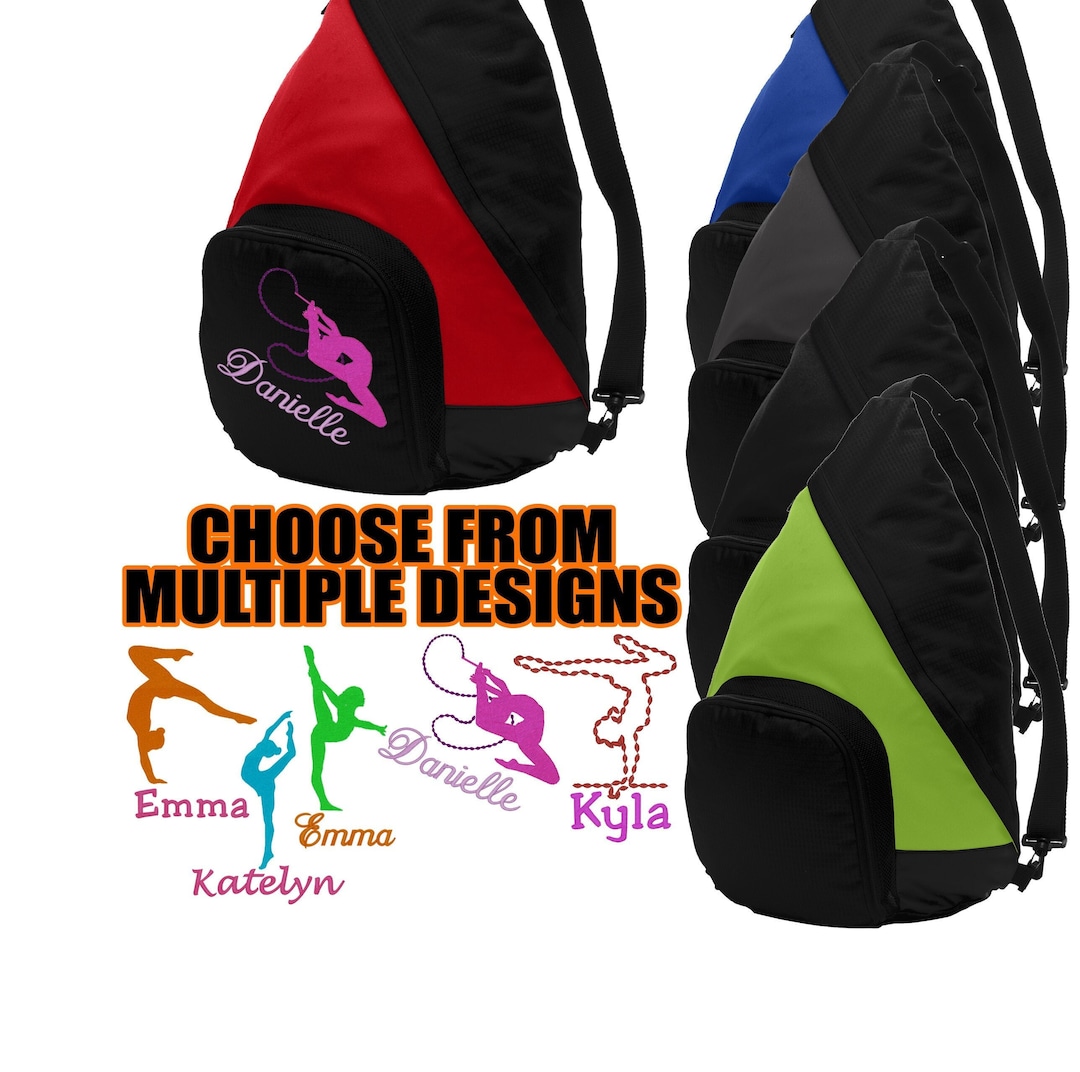 Personalized Gymnastics Sling Backpack Custom Gymnastics Bag Gymnastics