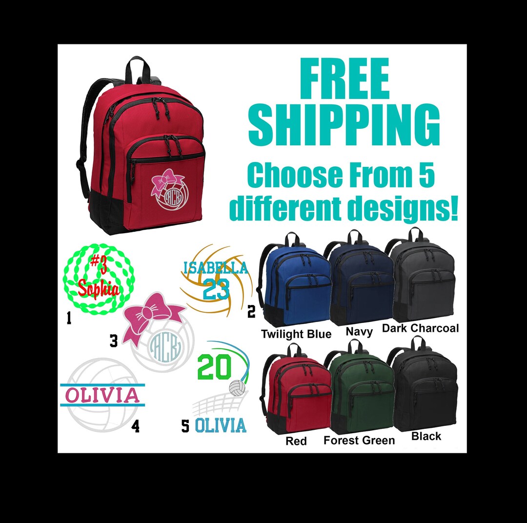 Personalized Volleyball Backpack Custom Volleyball Bag Etsy