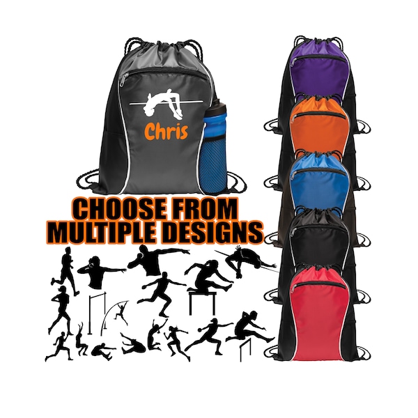 Personalized Track & Field Drawstring Cinch Bag