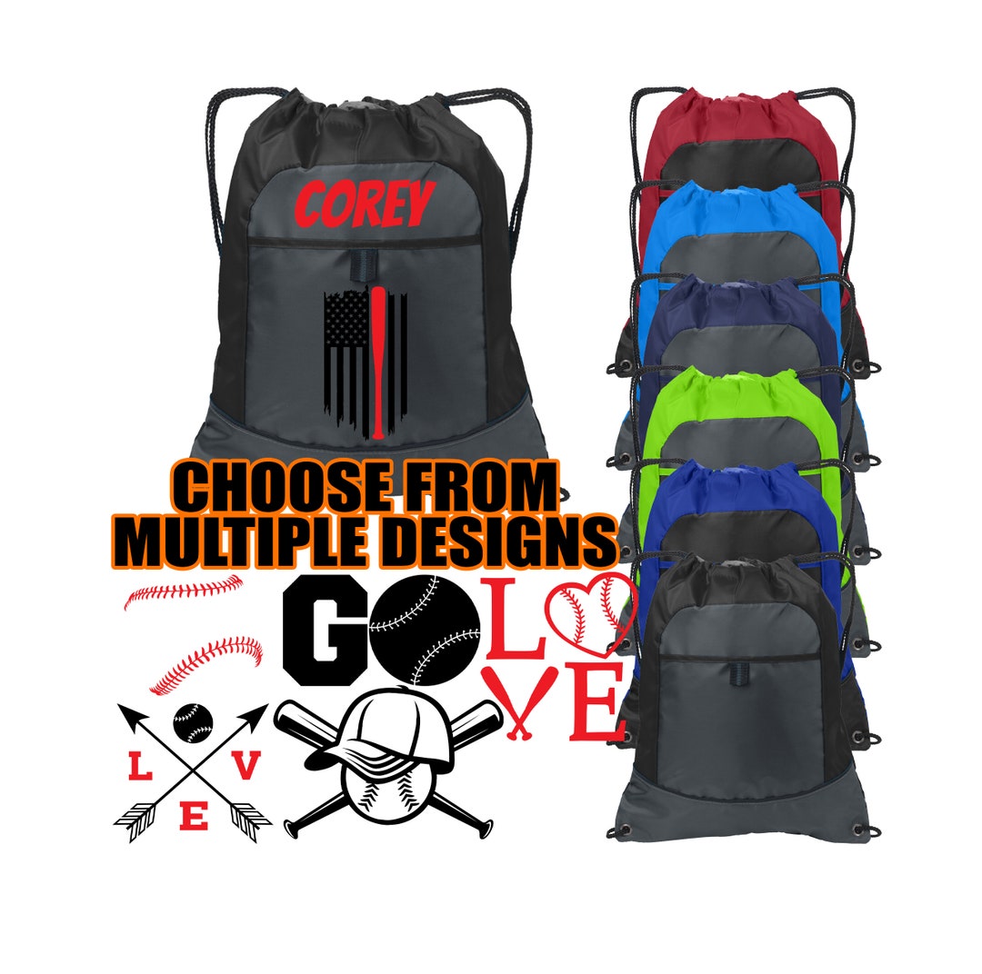 Personalized Softball Drawstring Bag Etsy