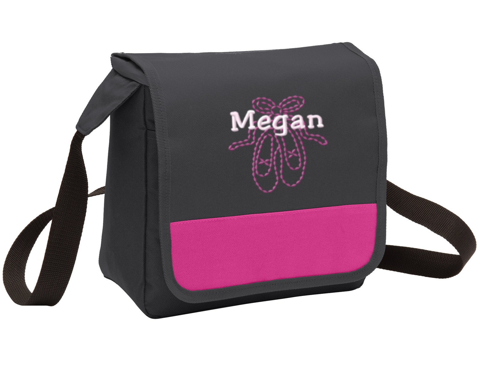 personalized ballet shoes lunch cooler messenger bag with free personalization & free shipping bg753