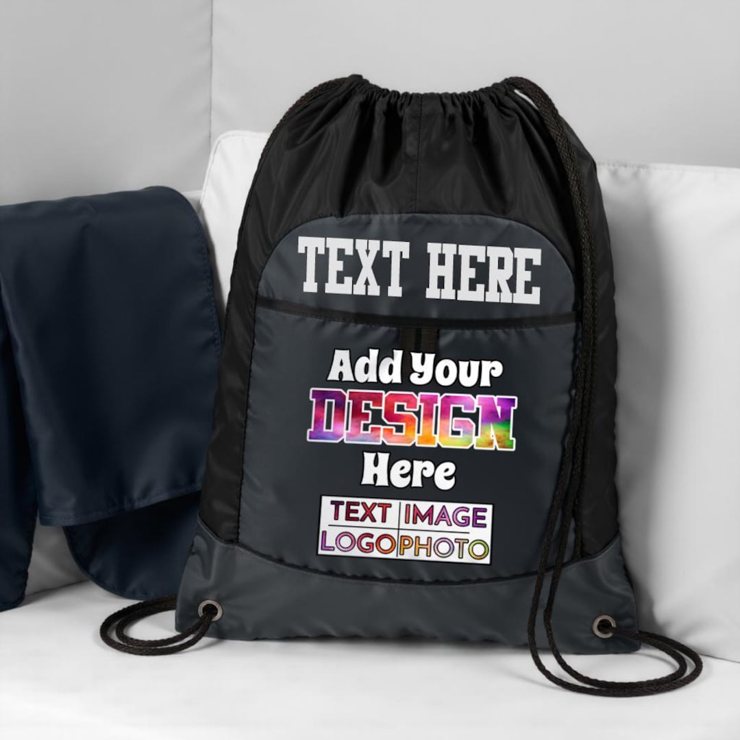 Personalized Drawstring Backpack - Customizable Lightweight Bag for ...