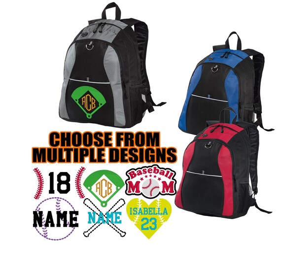 Personalized baseball backpack cheap