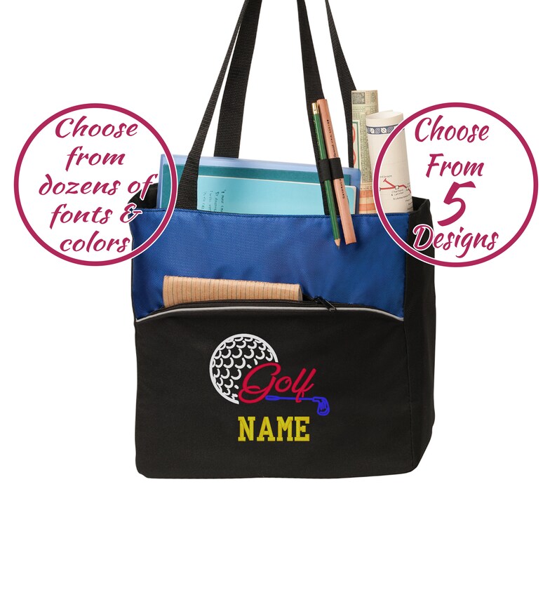Personalized Golf Tote Bag with Zipper Custom Golf Shoulder Etsy