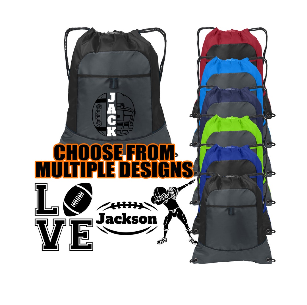 Personalized Football Drawstring Bag Etsy