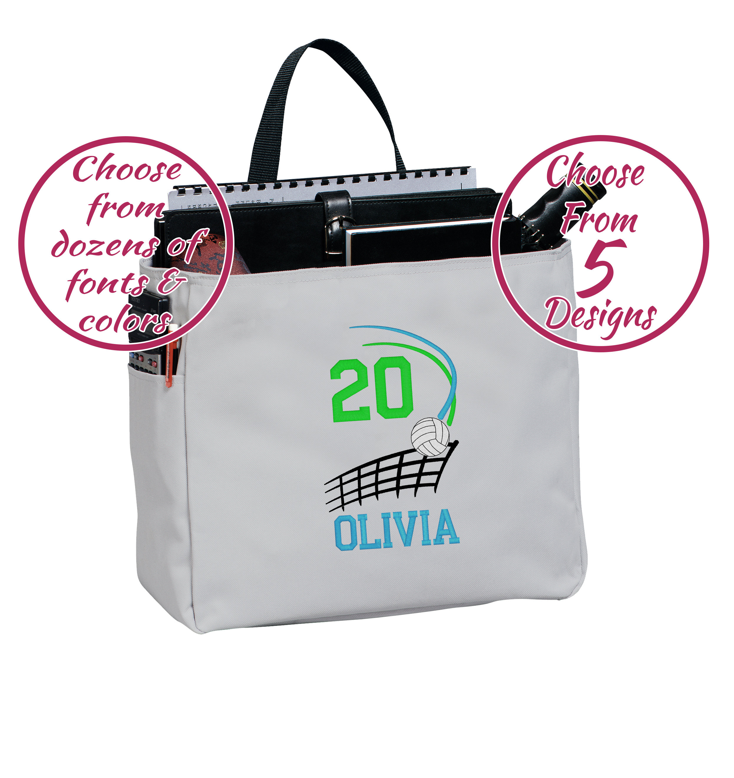 Personalized Volleyball Mom Bag Custom Volleyball Tote Bag Etsy