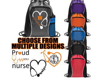 Personalized Nurse Drawstring Cinch Bag