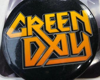 Green Day Rock Band Button, Alternative Pop Punk Music Pin, Round Metal Pinback Badge, Vintage 2001