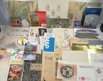 5 Pound Bundle of Paper Ephemera Kit, Junk Journal & Smash Books, Arts, Crafts, Scrapbooking, Cards, Book Pages, Travel