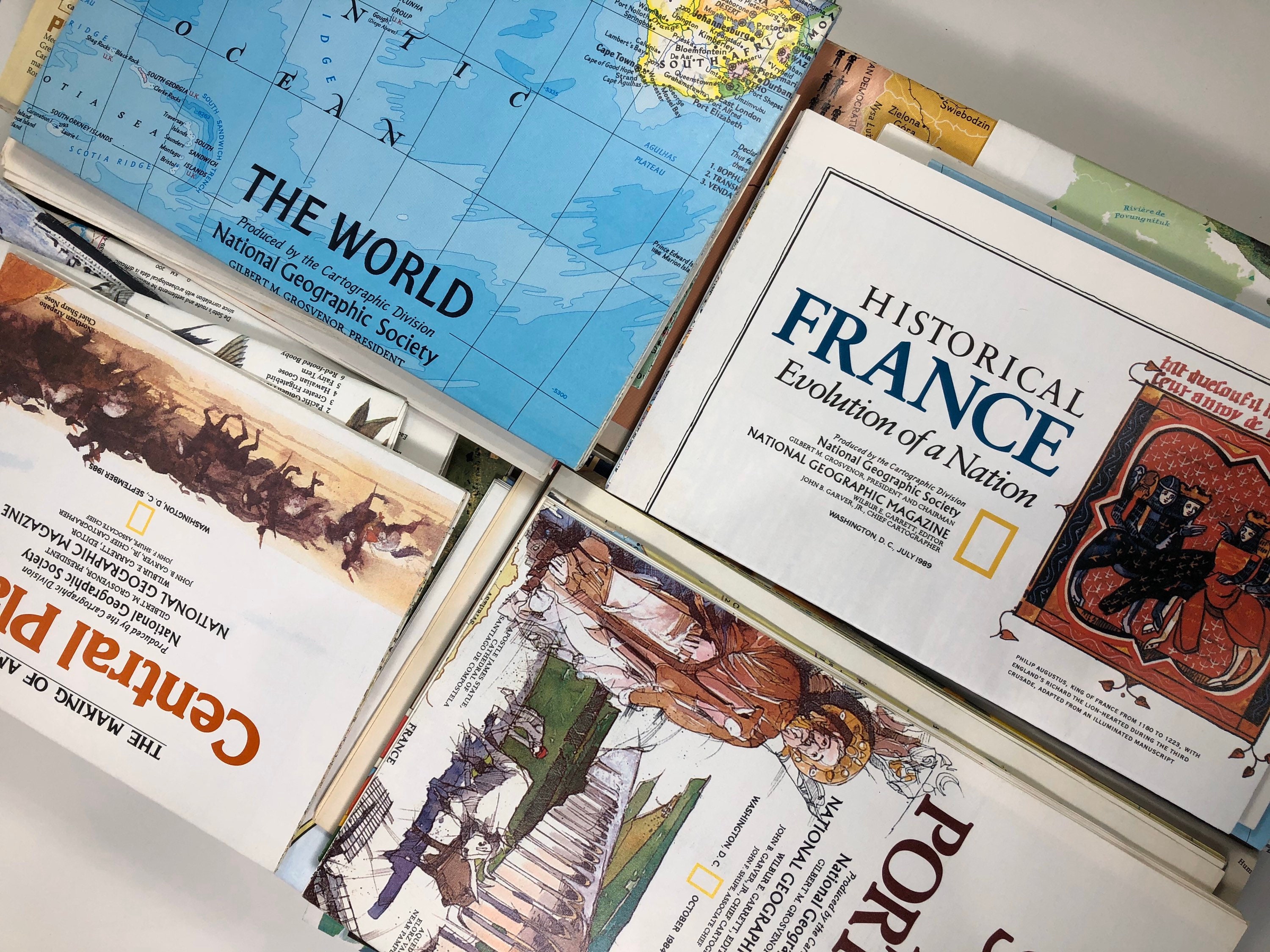 5 National Geographic Magazine Map Inserts Lot Random Pick 1950s ...