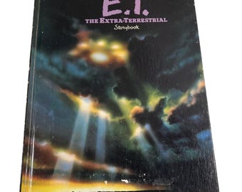 Libro infantil vintage de los años 80, película "ET Extraterrestres", libro de cuentos infantiles, efímeras de papel