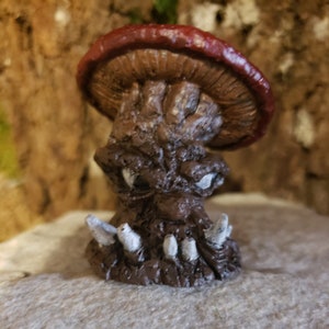 Angry Mushroom Statue , Garden decor, for FAIRY GARDENS