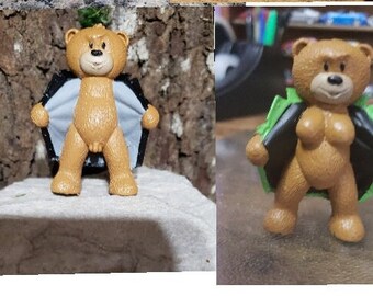 Scary Teddy Bear Teddy Bear Face off Teddy Bear Flashing Bear Set of Two for Fairy Gardens miniature Gardening Etsy