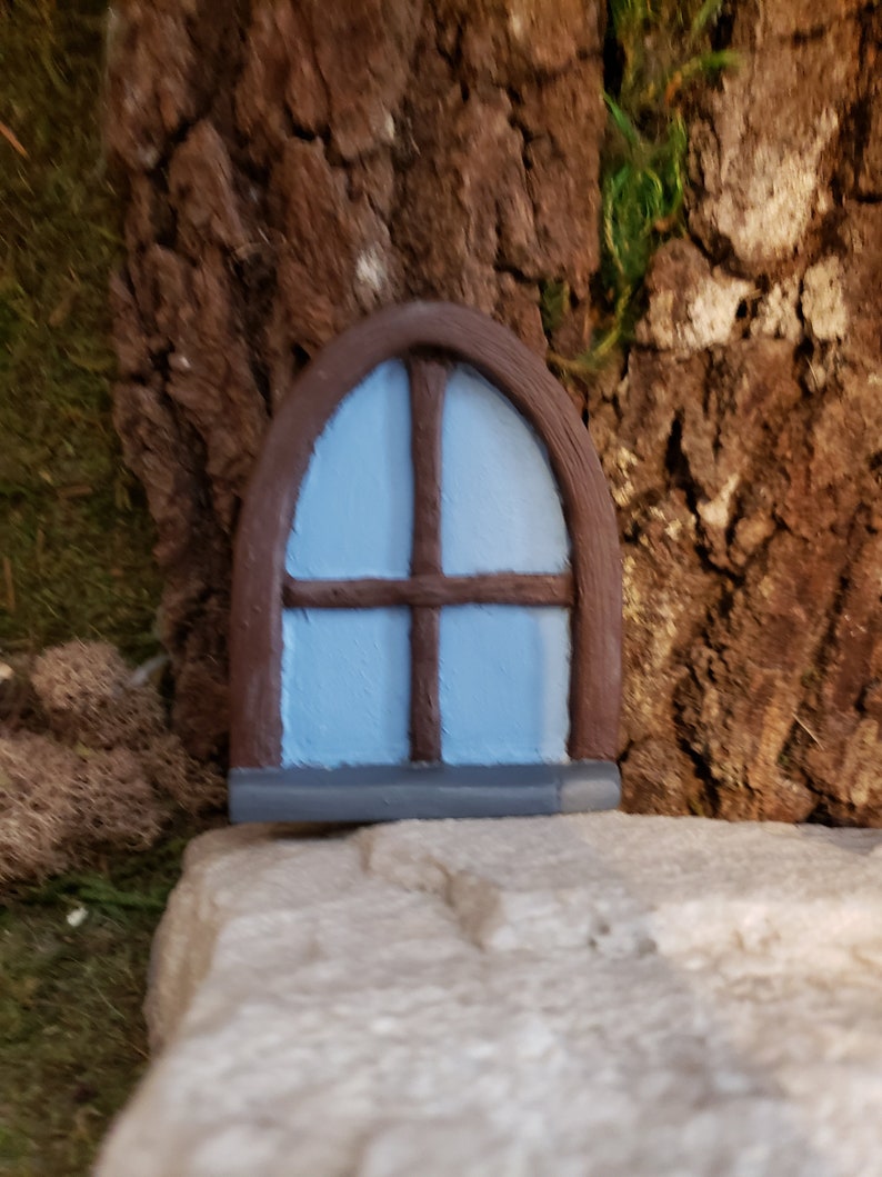 Window for fairy house, fairy gardens Blue light
