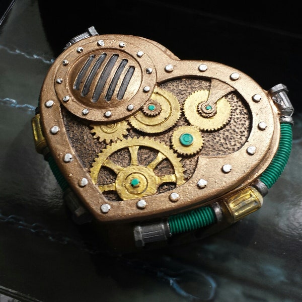 Steampunk Trinket, Jewelrybox, Heart shaped box