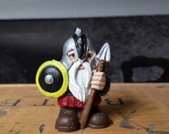 Handbemalte Resin Wikinger Gnom Statue, Mini Gartendekoration