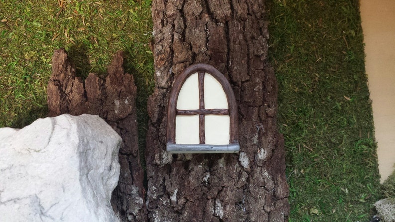 Window for fairy house, fairy gardens Brown