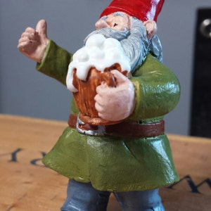 Gnome Statue, Tipsy Gnome, Drunk Gnome, Mini Garden decor, Fairy doors, for fairy gardens