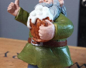 Gnome Statue, Tipsy Gnome, Mini Garden decor, Fairy doors, for fairy gardens