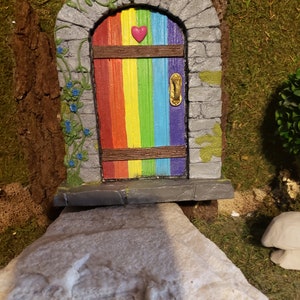 Large Fairy door, Garden door, Rainbow door