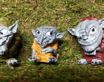 Conjunto de 3 estatuas de trolls (resina)