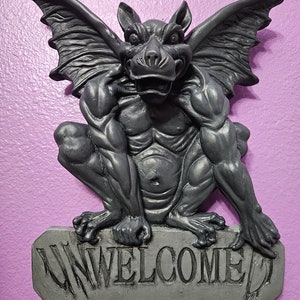 Gargoyle wall plaque &quot;Unwelcome&quot;