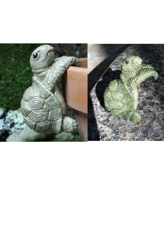 Turtle pot hanger, garden decoration, for fairy gardens