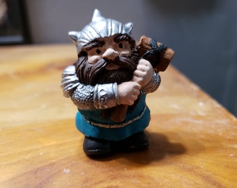 Handbemalte Resin Wikinger Gnom Statue, Mini Gartendekoration