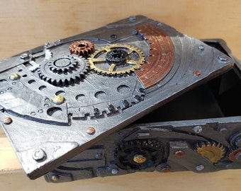 Caja del tesoro STEAMPUNK, Caja de baratijas, Caja de joyería