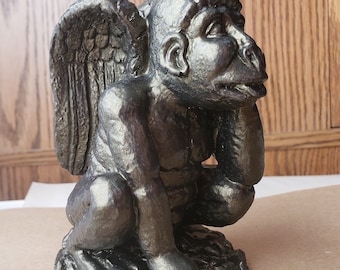 Hand Painted Resin Gargoyle Statue - Fairy Garden Decor